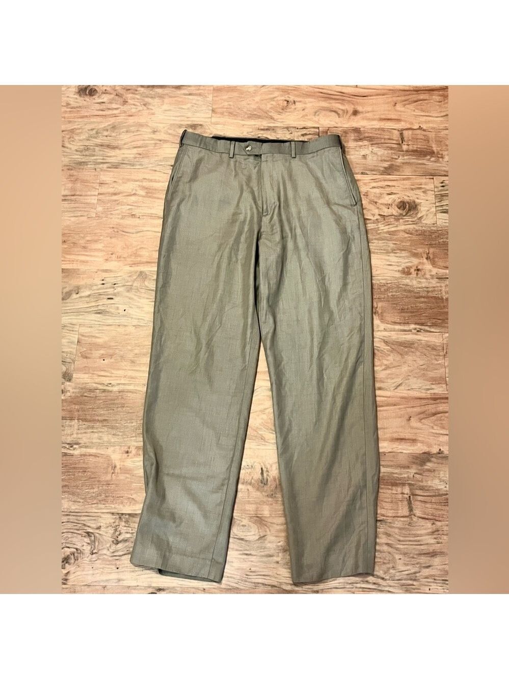 Roundtree & Yorke Easy Care Dress Pants | Lightweight Olive | 36x34